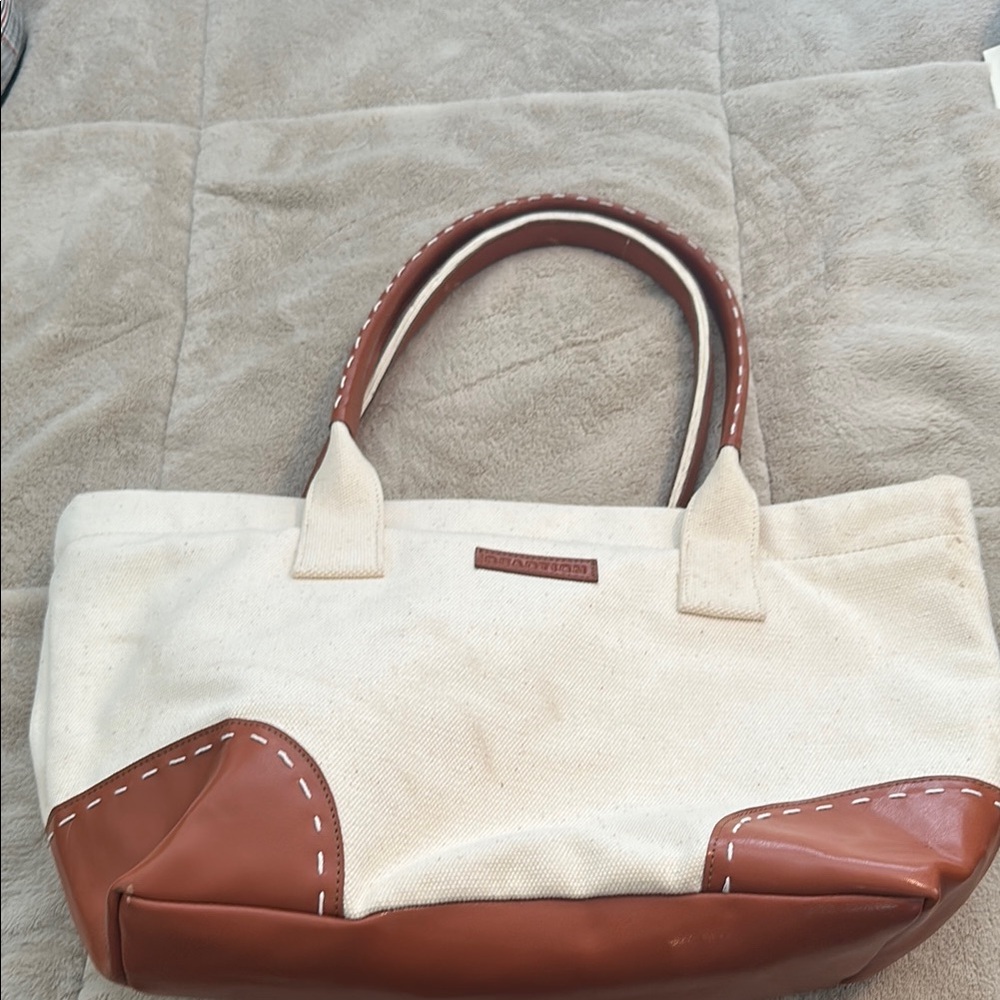 Canvas and Leather Tote Bag
